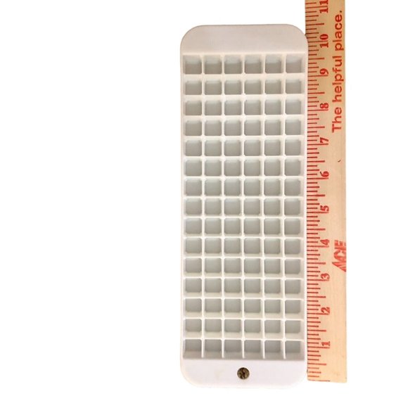 Mini Ice Cubes Tray Set of 2 Used White Plastic - Picture 3 of 5